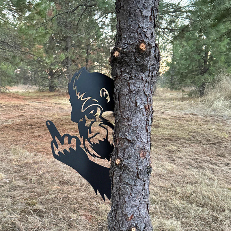 Peek a Boo Flipping Off Metal Sign – Peeping Animal Wall Art