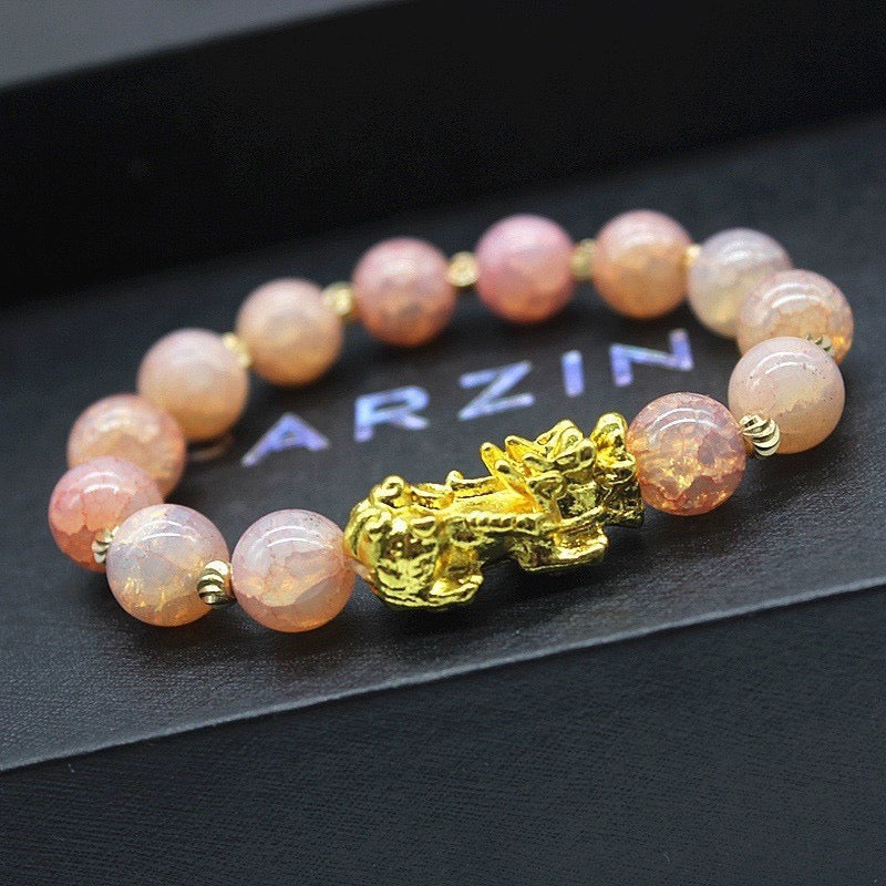 3D Hard Gold 99 Obsidian Sand Gold Pixiu Bracelet