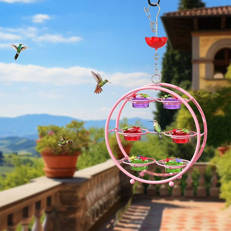 Metal Hanging Hummingbird Feeder