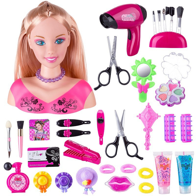 Makeup and Hair Styling Doll Head Toy Kit