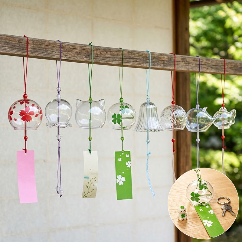 Whimsical Glass Doodle Wind Chimes Outdoor Decor