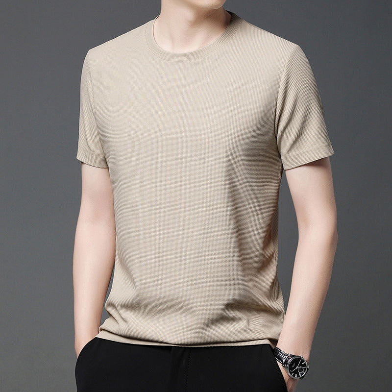 Waffle Woven Ice Silk Breathable T-Shirt