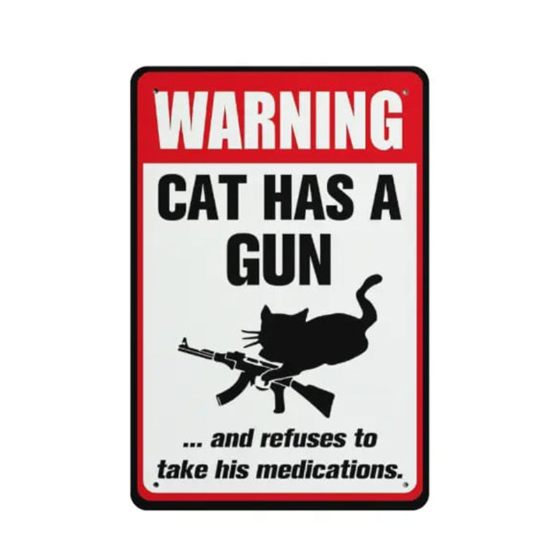 Whimsical Cat & Dog Tin Signs