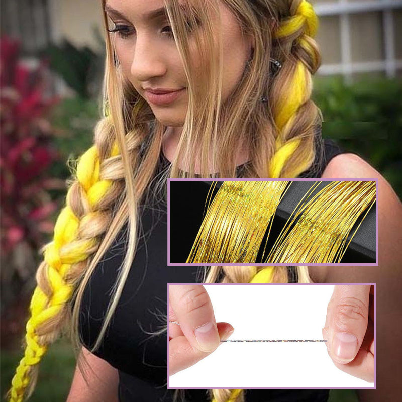 Colorful gold hair extension set