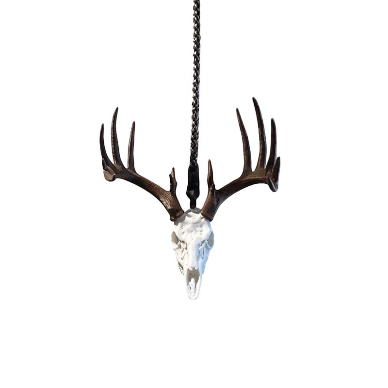 Whitetail Deer Skull Rearview Mirror Hanger