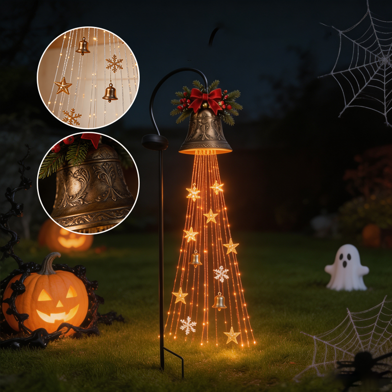 Christmas Bell Cascade Solar Yard Light