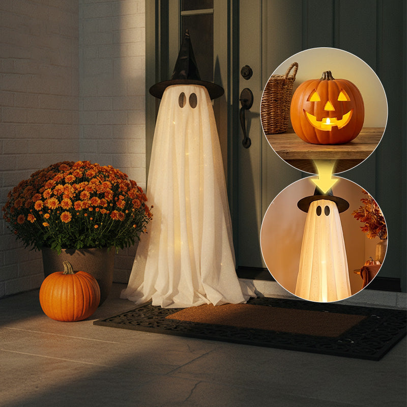 Halloween Spooky Lighted Ghost Decor Set