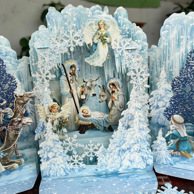 Christmas birth scene greeting card