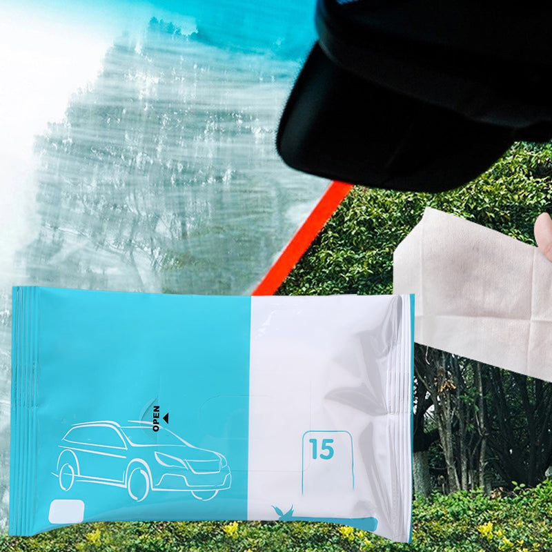 Wipes for removing oil films on car glass