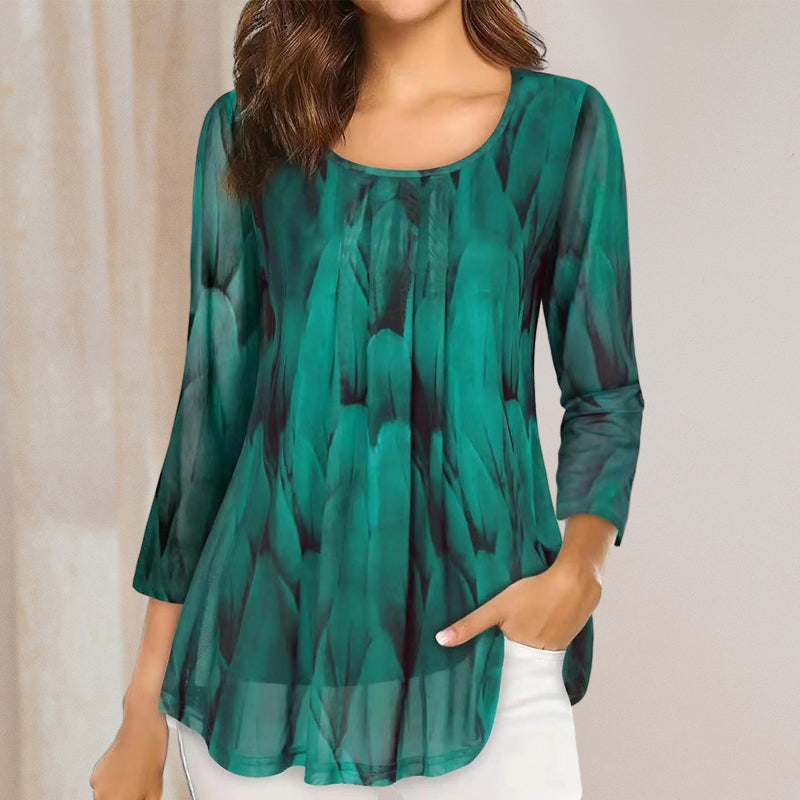 Floral Print Long Sleeve Casual Blouse