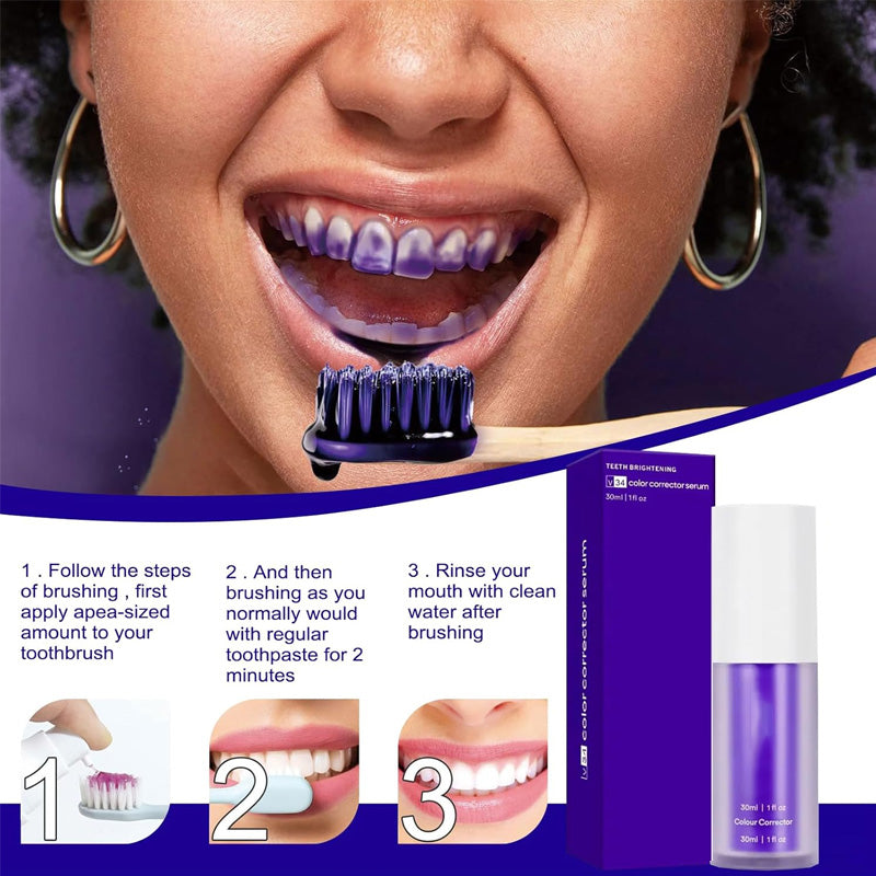 Purple Teeth Whitening Mousse Toothpaste