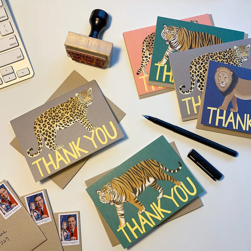 Big Cat Variety Thank You Card Set(4 Pcs)