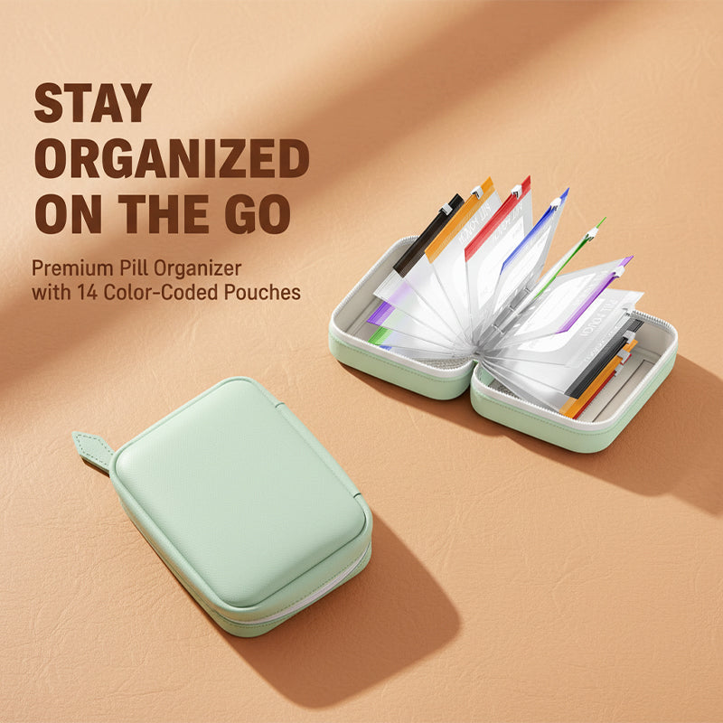 Premium Waterproof PU Travel Pill Organizer Set