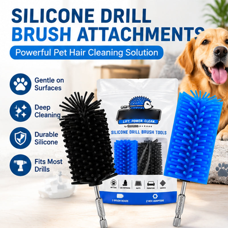 Silicone Pet Hair Drill Brush Set