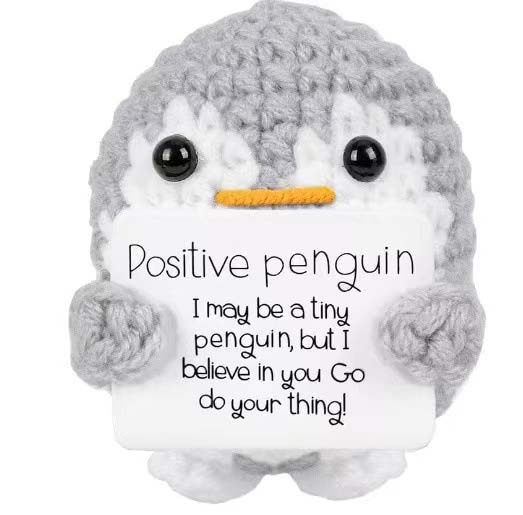 Wool Crochet Penguin Figurine