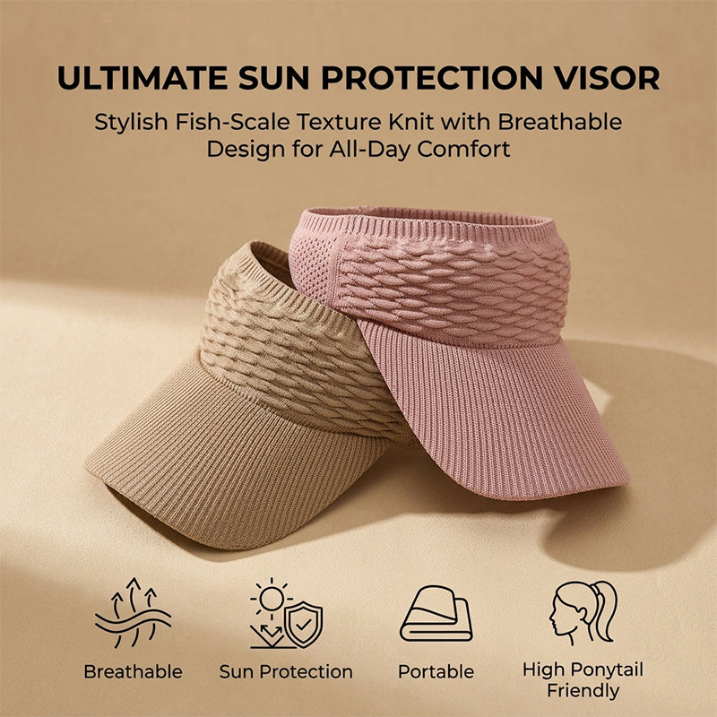 Women's Wide Brim Open-Top Sun Visor Hat