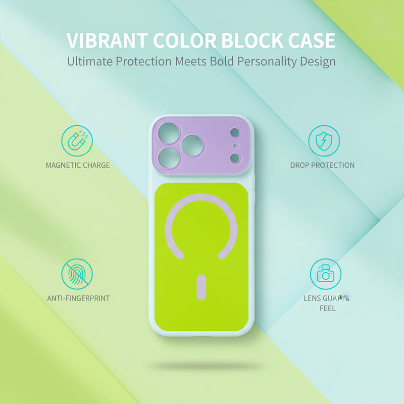 Dopamine Color Block Magnetic Phone Case