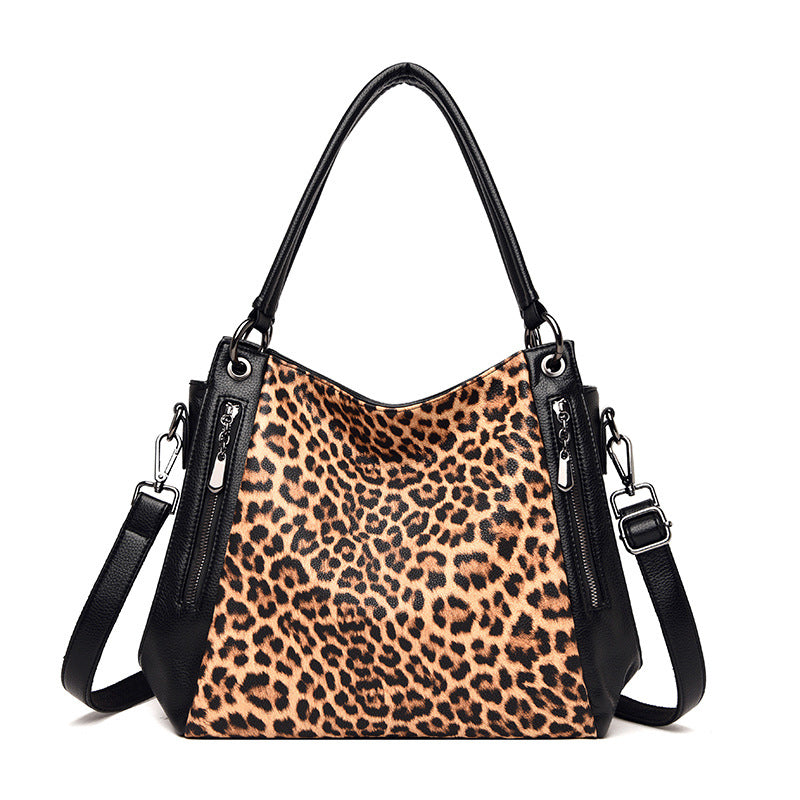 Leopard/Zebra Print Large Tote Handbag