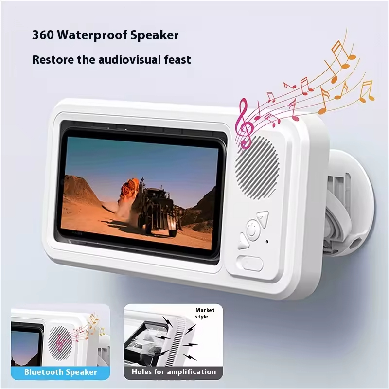 Waterproof Phone Holder with Speaker
