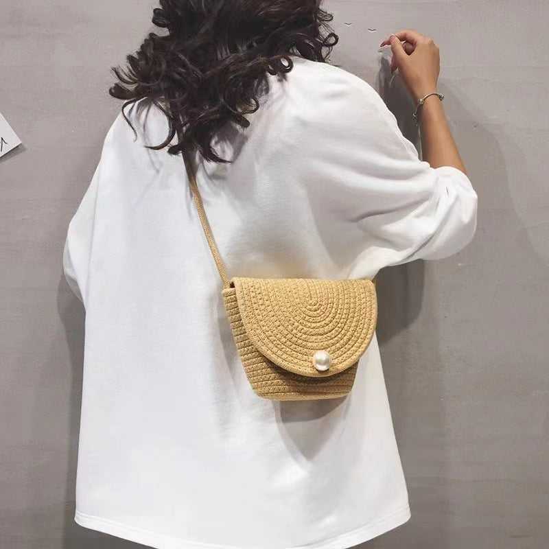 Cotton woven crossbody bag