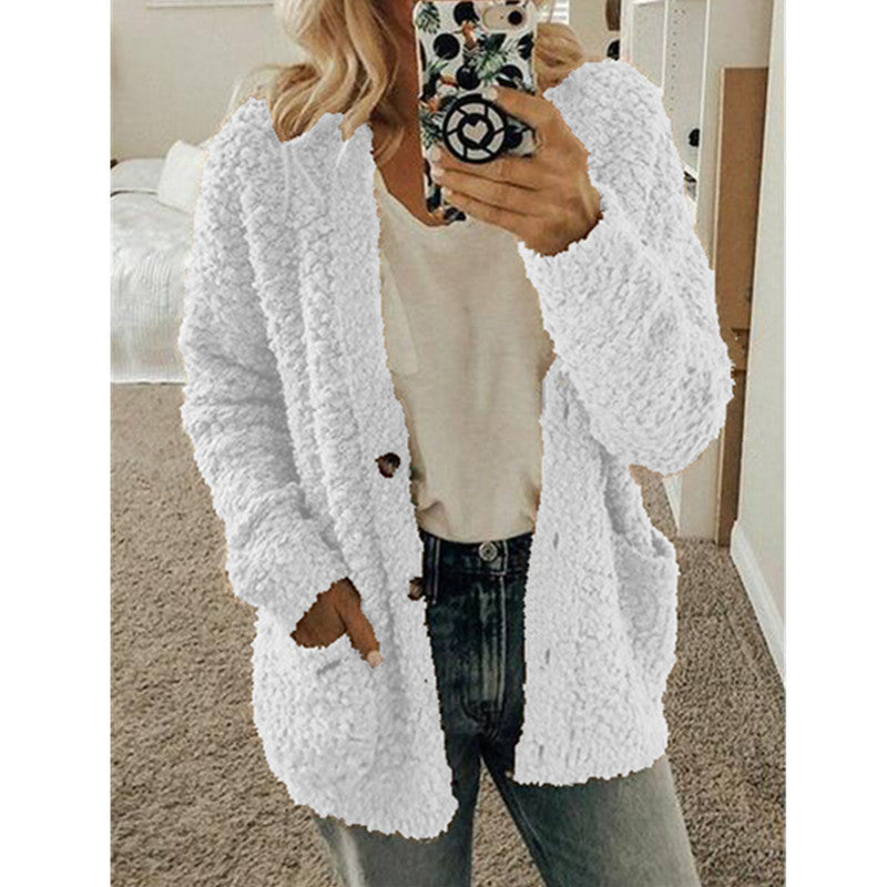 Autumn and Winter Plus Size Cardigan Casual Velvet Short Jacket