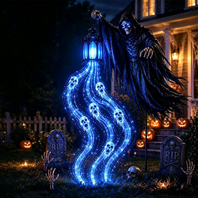 Halloween Reaper Lantern Yard Light