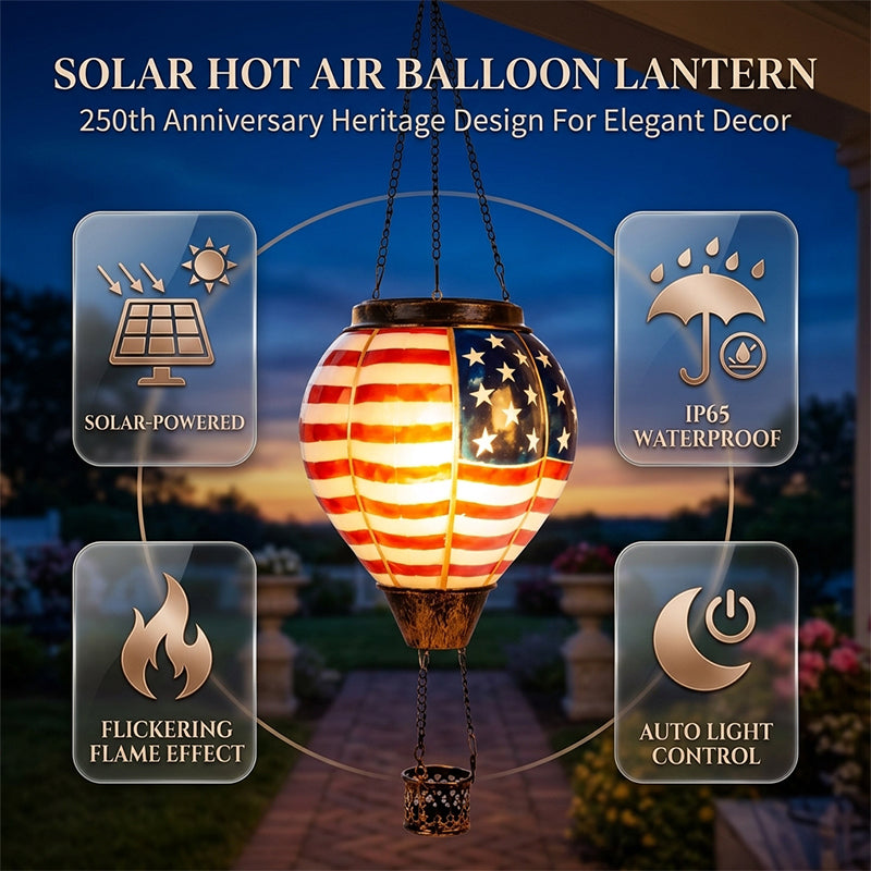 Vintage Solar Hot Air Balloon Garden Lantern