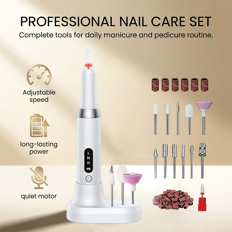 Portable Rechargeable Electric Nail Drill Kit