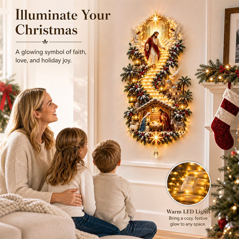 Jesus Light of Heaven Christmas Wall Hanging