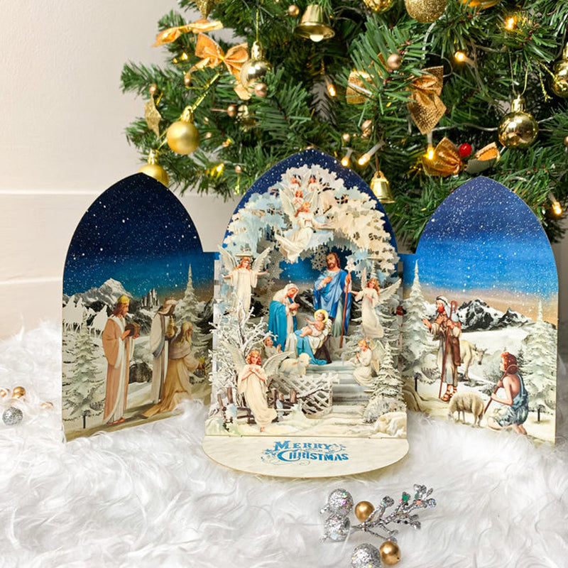 Christmas birth scene greeting card