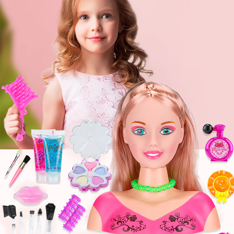 Makeup and Hair Styling Doll Head Toy Kit