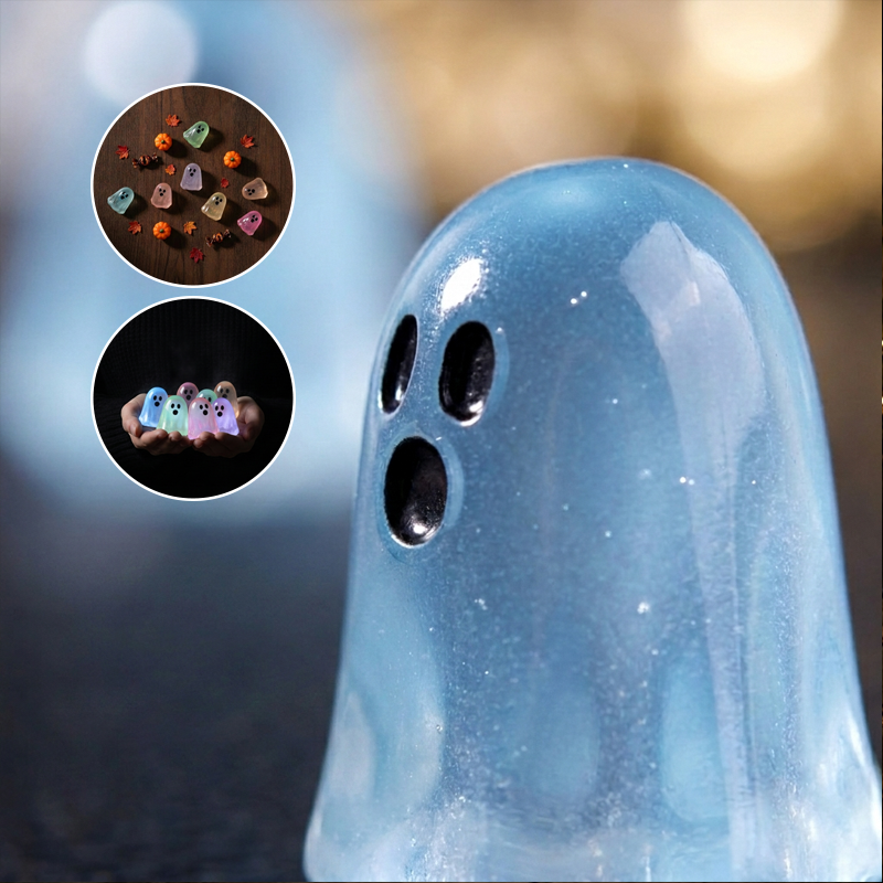 Glow In Dark Cute Ghost Resin Bead Set