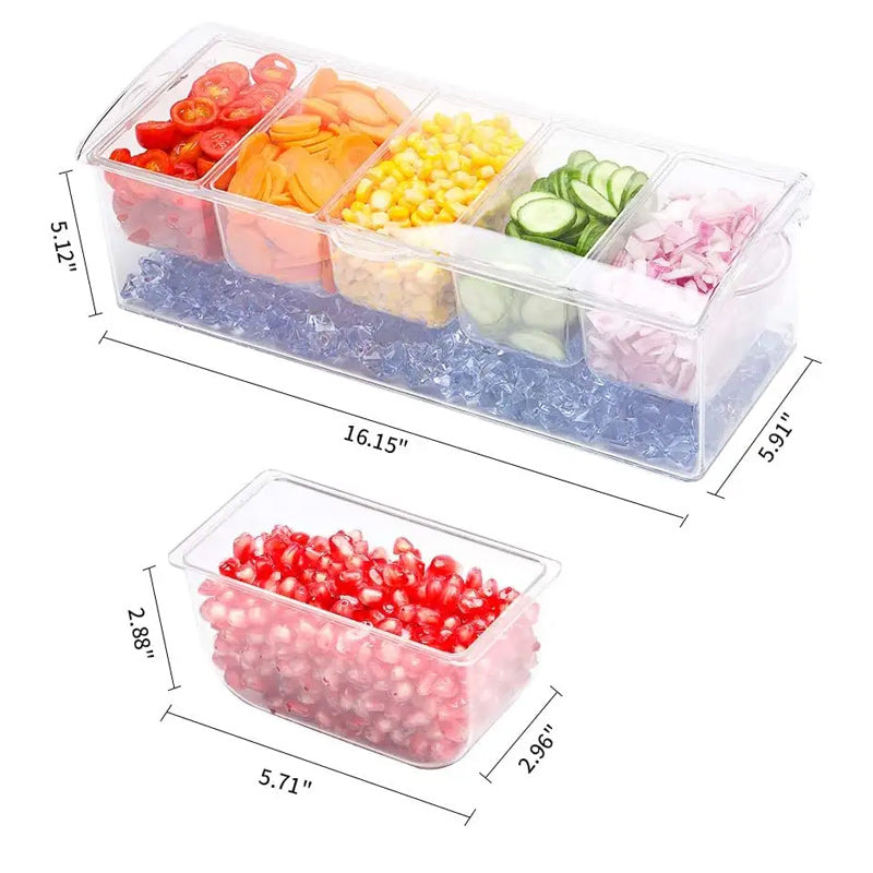 Ice Chilled Condiment Tray Set