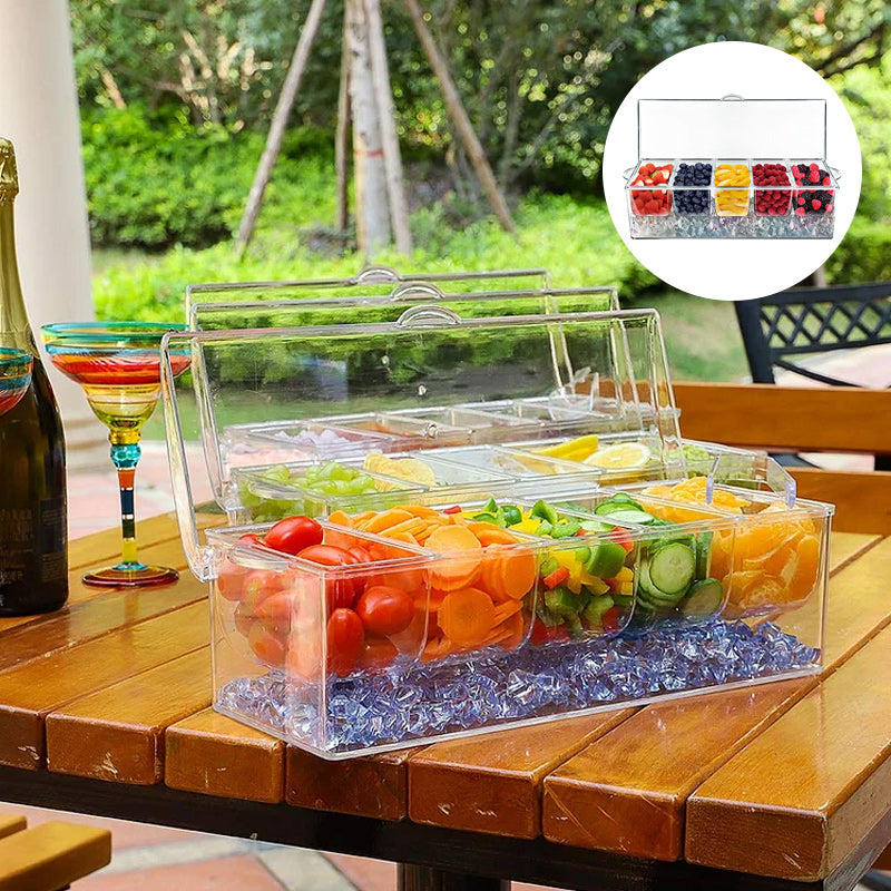 Ice Chilled Condiment Tray Set