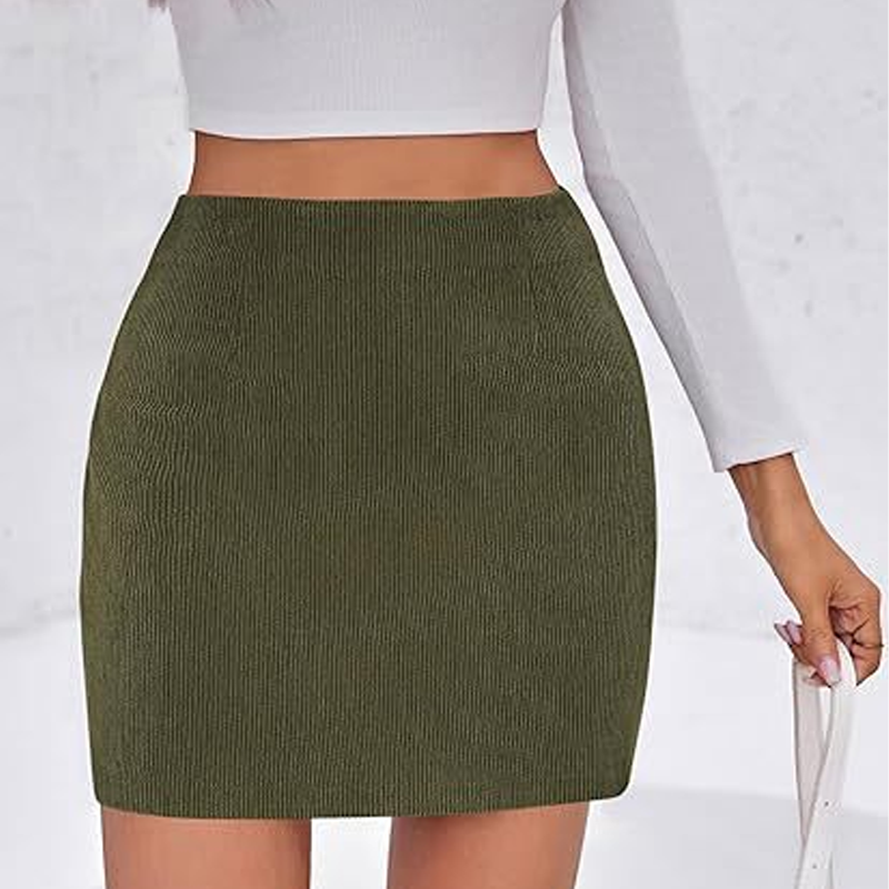 Corduroy Mini Half Skirt