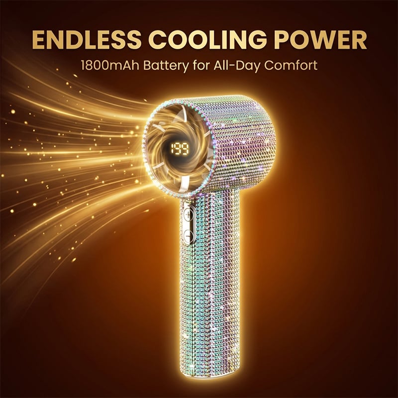 Diamond Edition Digital Display Handheld Fan