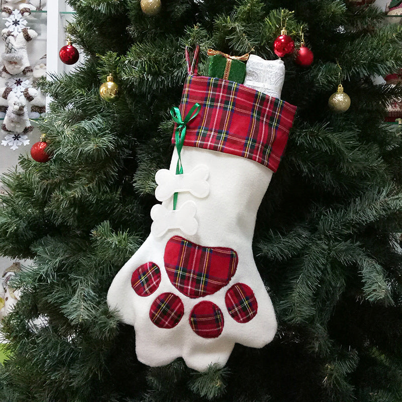 Paw-shaped Christmas Stockings