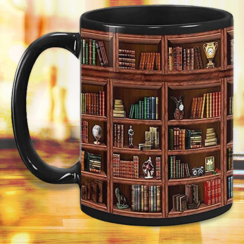 Cat Book Lover Ceramic Coffee Mug