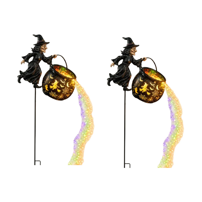 Halloween Witch Cauldron Garden Light