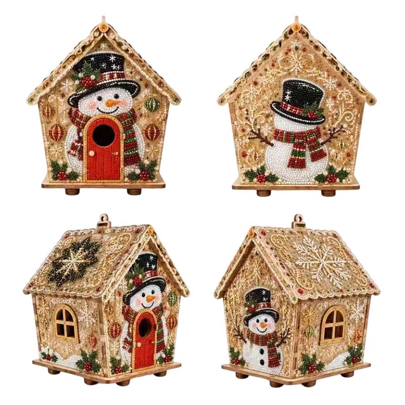 Christmas Cottage Diamond Paintings Hanging Ornament Kit