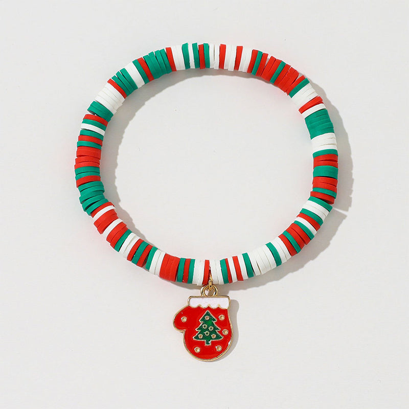 Christmas clay beaded bracelet