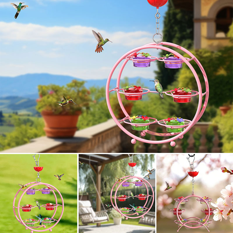 Metal Hanging Hummingbird Feeder