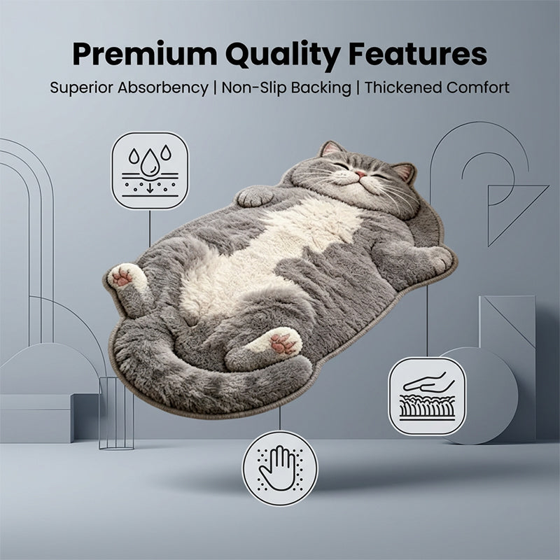 Lazy Cat-Shaped Faux Cashmere Rug