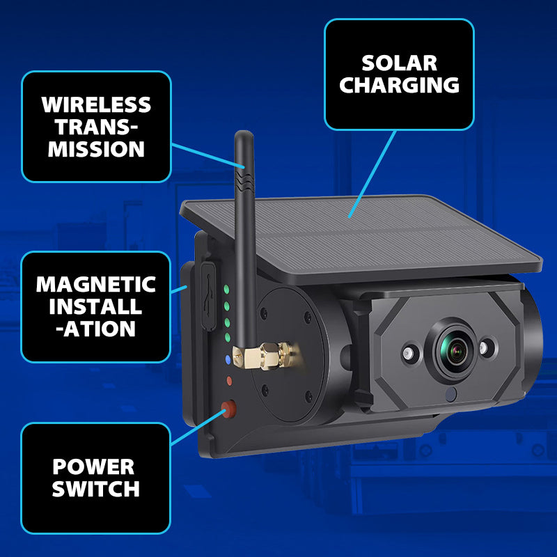 Wireless Backup Camera Magnetic Solar 7" DVR Monitor