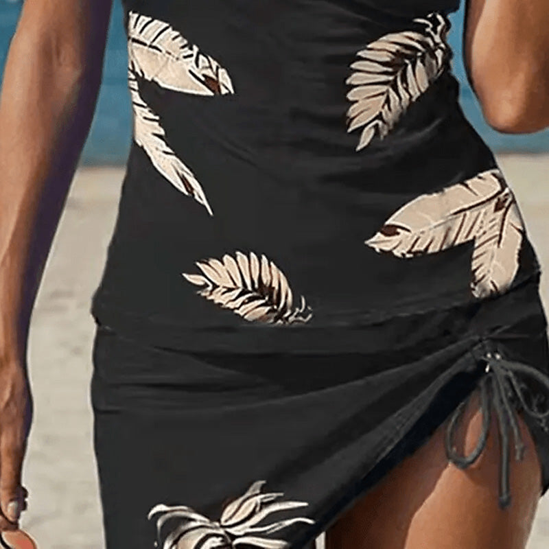 Feather Print Swimsuit