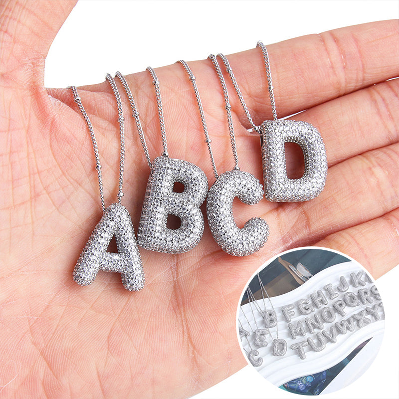 Alphabet Diamond Pendant Necklace