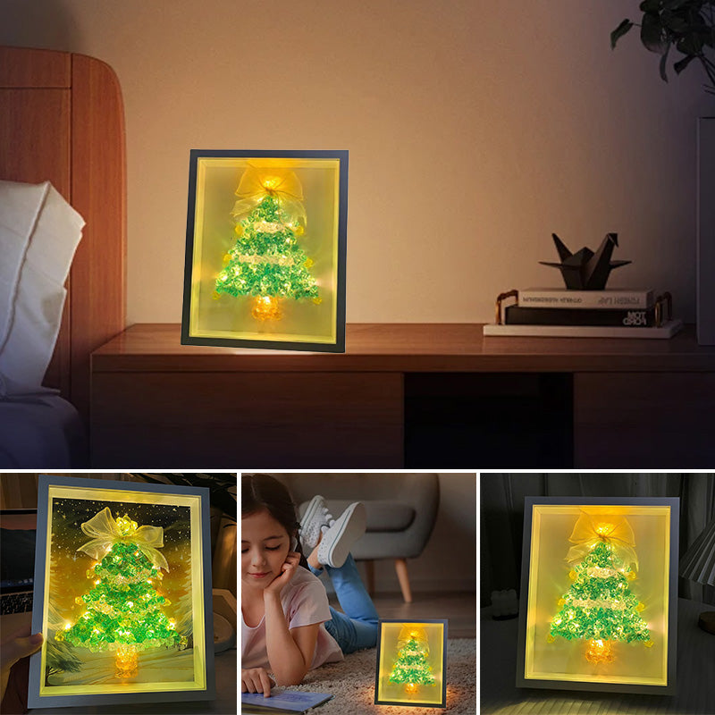 DIY Christmas tree crystal photo frame