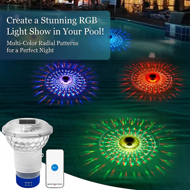 ✨Solar Pool Chlorine Floater with Colorful Lights✨
