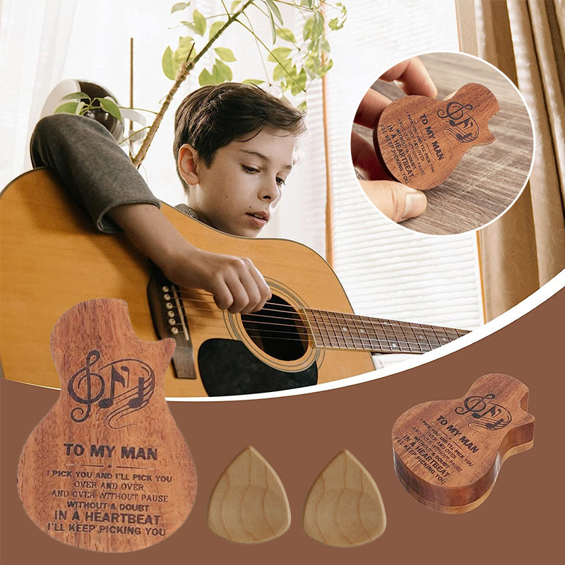 Guitar Wooden Pick Case