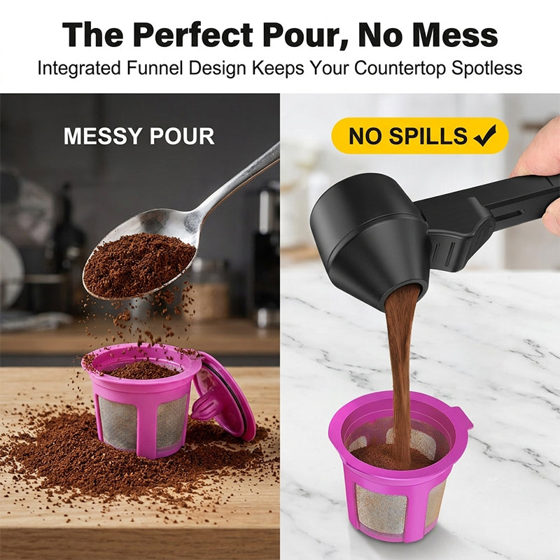 3-in-1 Coffee Measuring Spoon with Funnel & Leveler